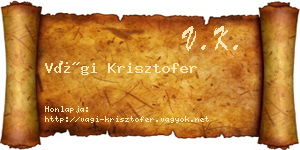 Vági Krisztofer névjegykártya