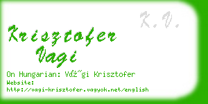 krisztofer vagi business card